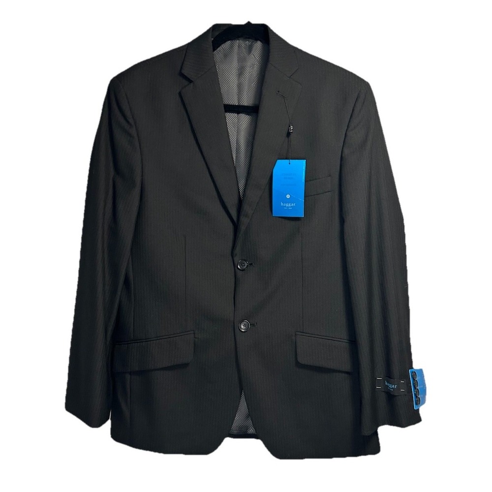 New Haggar Blazer Sport Coat Men's 38S Black No‎ Iron 2 Button Pockets Dress